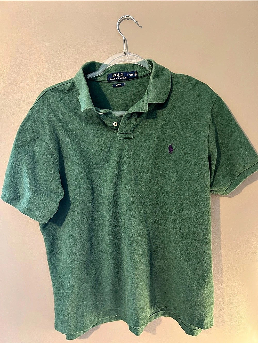 Polo Ralph Lauren Custom Slim Fit Mesh Polo Shirt Green XXL